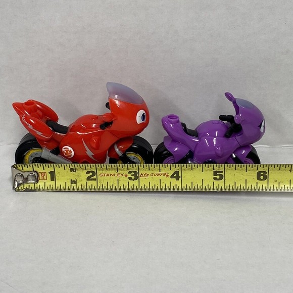 Sold! Ricky Zoom And Toot Action Figures Motorcycle Toy Vehicles Red & Purple - Picture 8 of 8